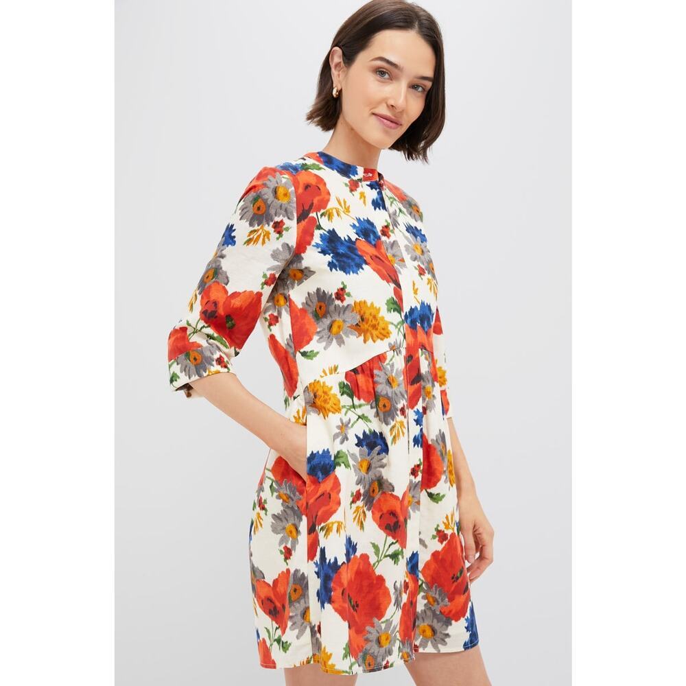 TUCKERNUCK Crimson Poppy Cotton Linen Royal Shirt Dress Size XS NWT - Picture 6 of 8